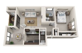 1 Bed 1 Bath B C302 floor plan